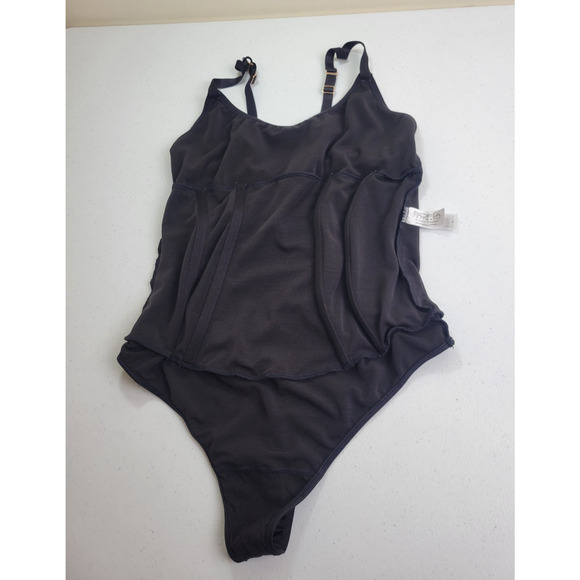 Sofia Vergara Wire Free Corset Bodysuit Intimates Black One Piece Size Large - Picture 4 of 8